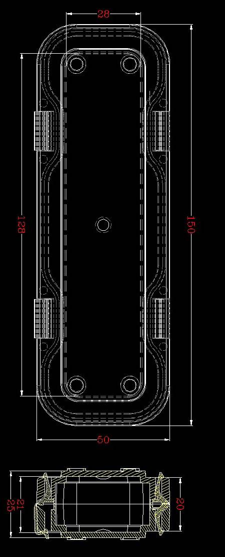 MB-150x50T-25 Technical Drawing MB-150x50T-25 Technical Drawing | Gel-Pak Membrane Boxes (MB) | Gel-Pak®
