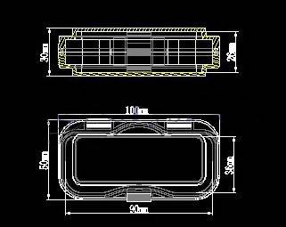 MB-100x50T-30 Technical Drawing | Gel-Pak Membrane Boxes (MB) | Gel-Pak®