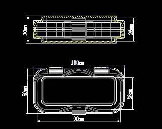 MB-100x50T-30 Technical Drawing MB-100x50T-30 Technical Drawing | Gel-Pak Membrane Boxes (MB) | Gel-Pak®
