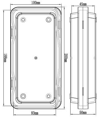 MB-200x100T-50 Technical Drawing | Gel-Pak Membrane Boxes (MB) | Gel-Pak®