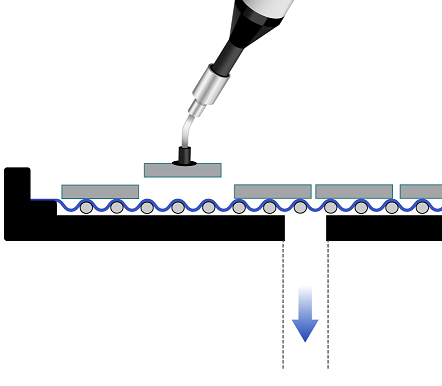 Unloading Device from Tray while in Release Mode Unloading Device From Tray While In Release Mode | Gel-Pak Vacuum Releas™ (VR) Trays | Gel-Pak®