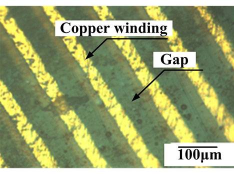 Copper Winding + Gap | Wireless Microcoil Array | Gel-Pak®