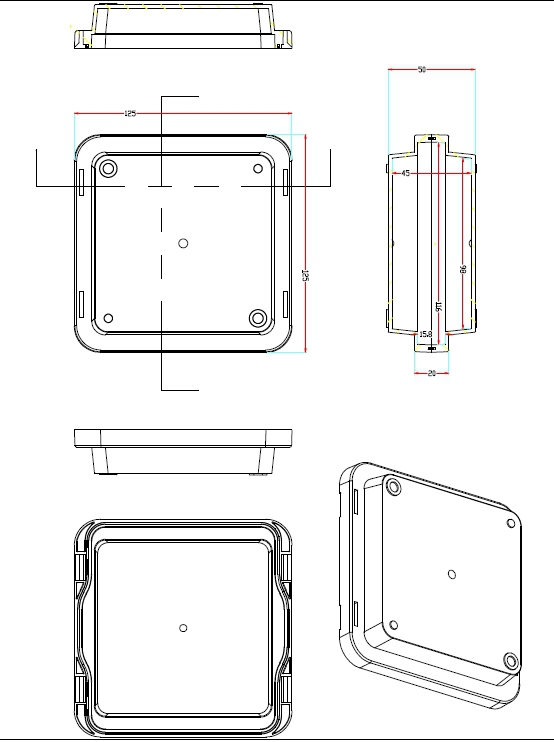 MB-125T-50 Technical Drawing | Gel-Pak Membrane Boxes (MB) | Gel-Pak®